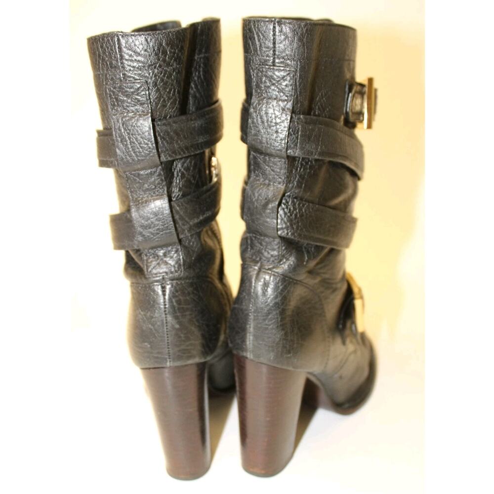 Tory Burch Jaden Buckle Womens US Size 9.5 M Black Leather Biker Harness Boots - Picture 4 of 15